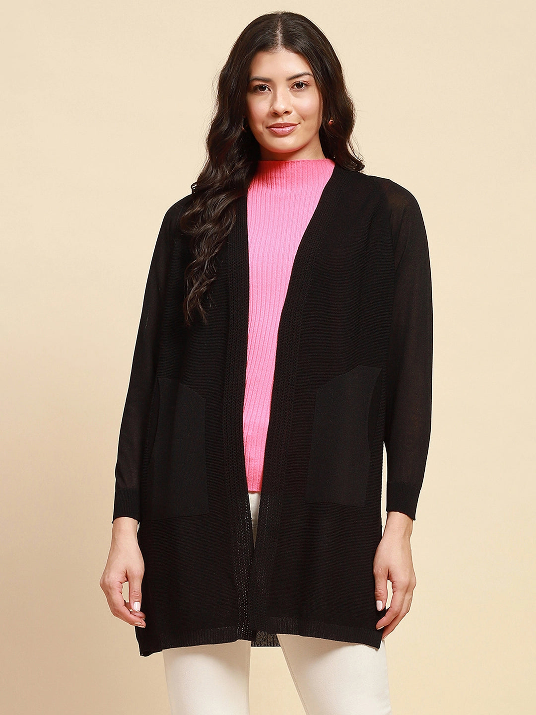 Black woolen shrug best sale