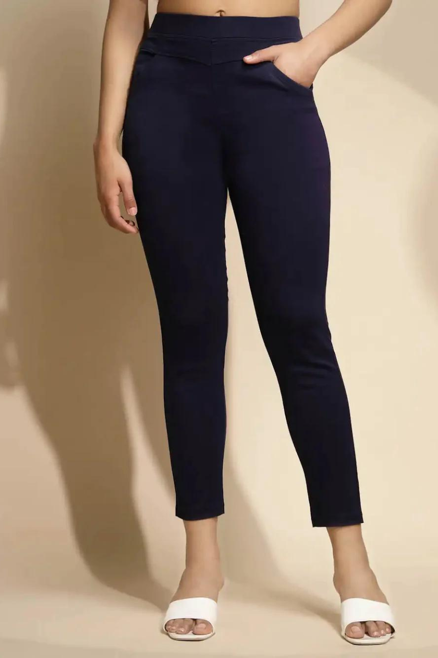 W Solid Jeggings (L, Blue) in Bahadurgarh-Haryana at best price by