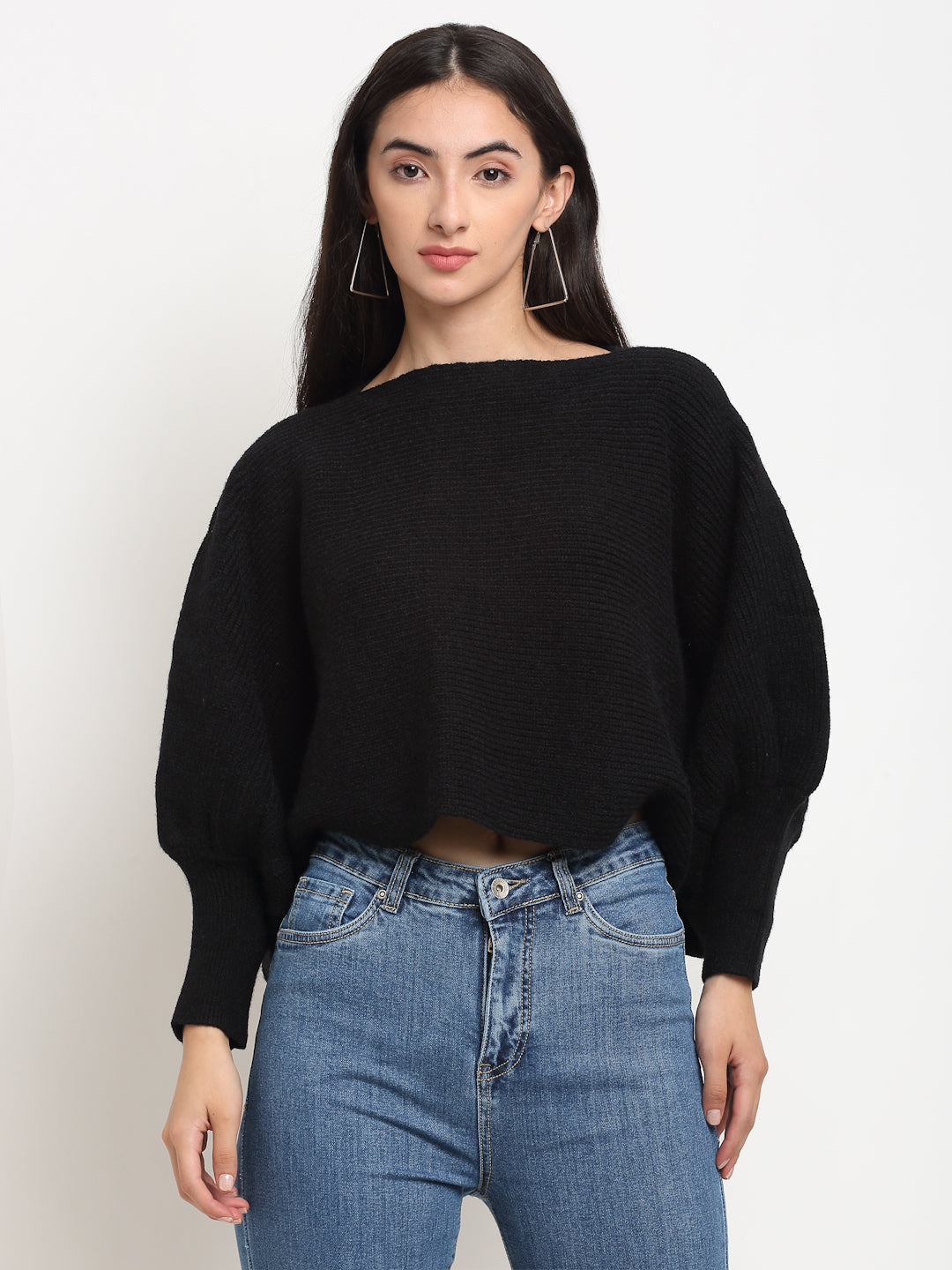 Loose clearance cropped sweater