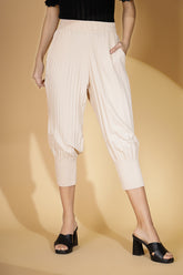 Women Beige Cotton Solid Heram Pant