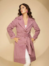 Women's Solid Collared Neck Purple Blazer