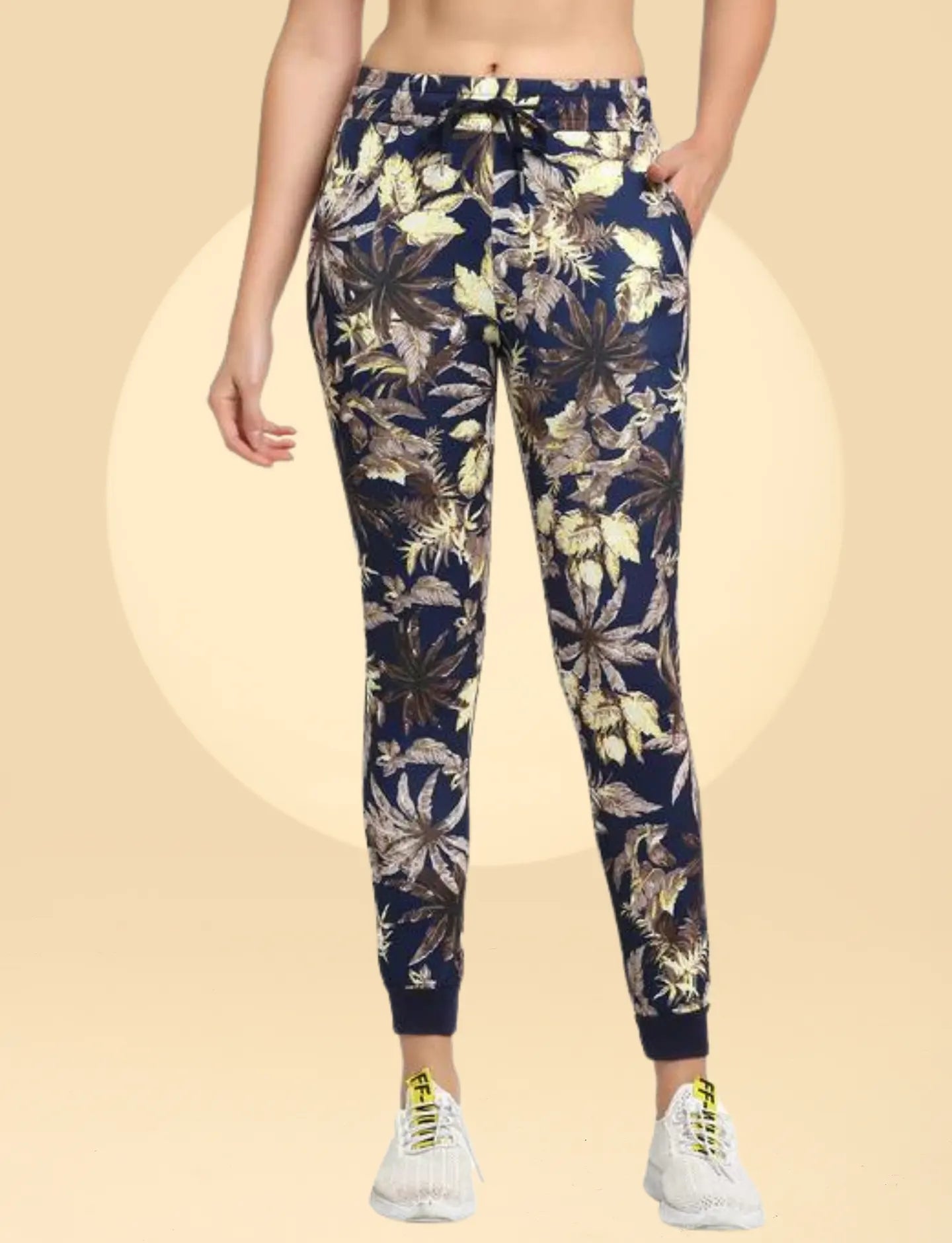 Women Navy Blue Printed Jogger