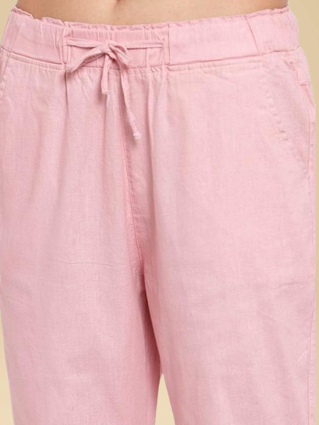 Women Narrow-Fit Ankle Length Pink Lower