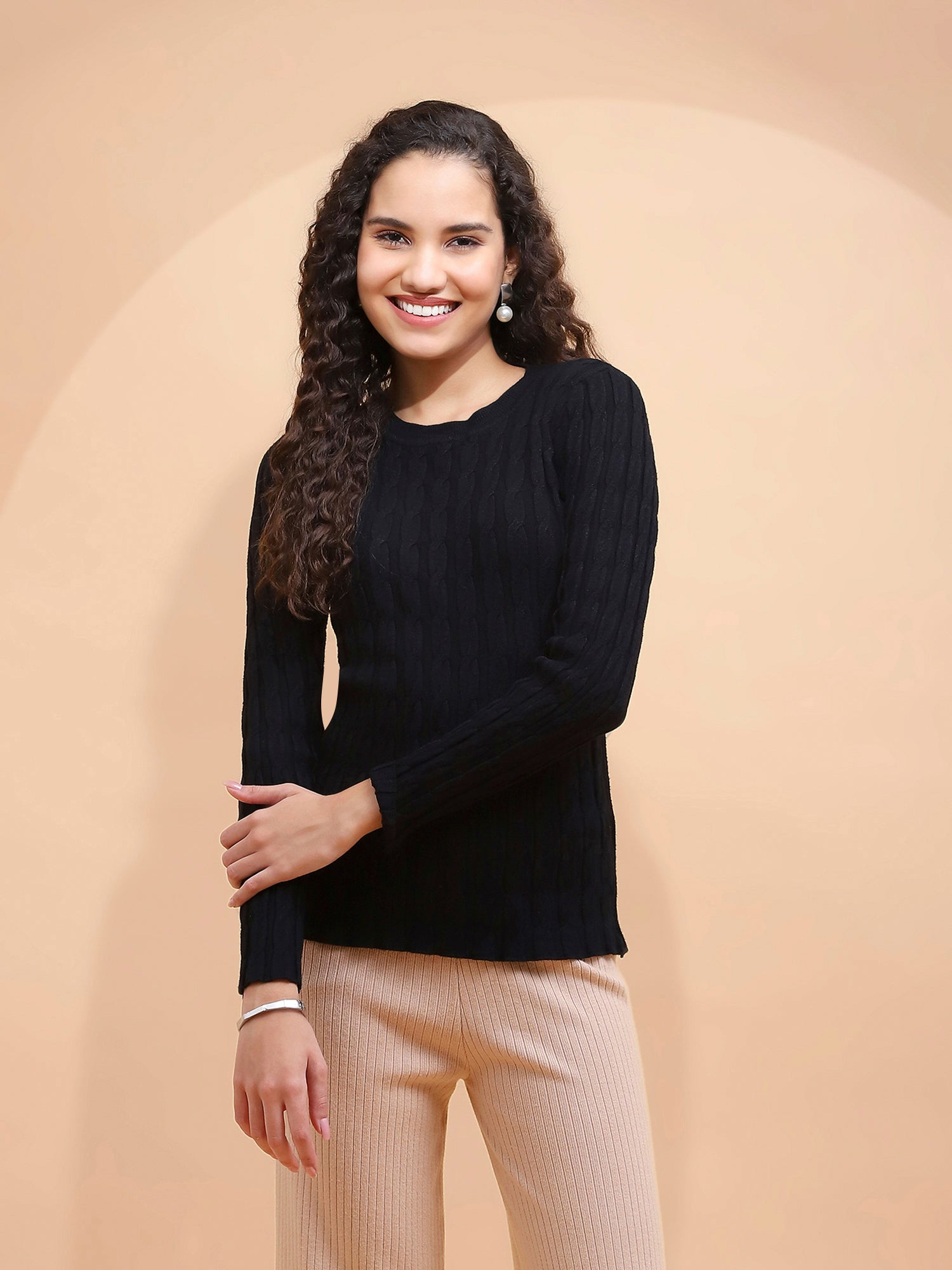 Women Crew Neck Slim Fit Skivvy