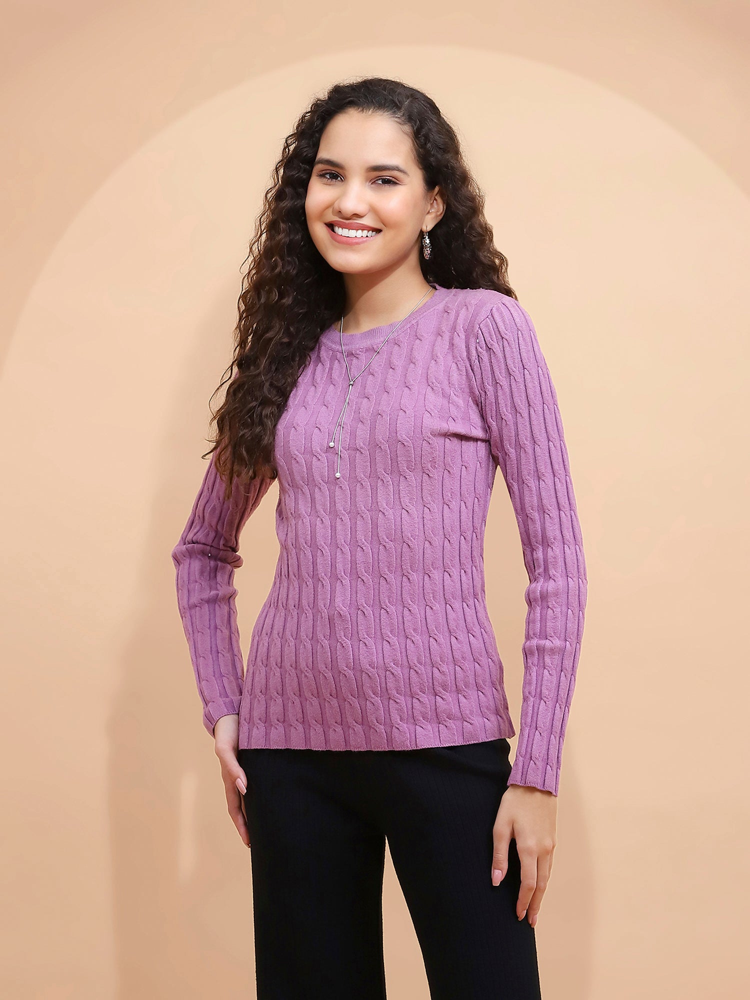 Women Crew Neck Slim Fit Skivvy