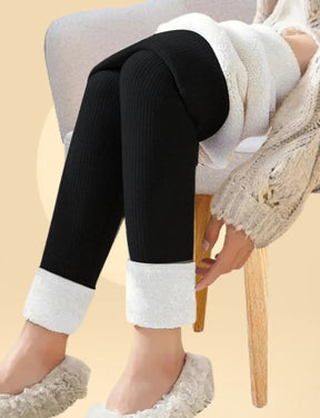 Black Slim Fit Stretchable Fleece Legging for Winter