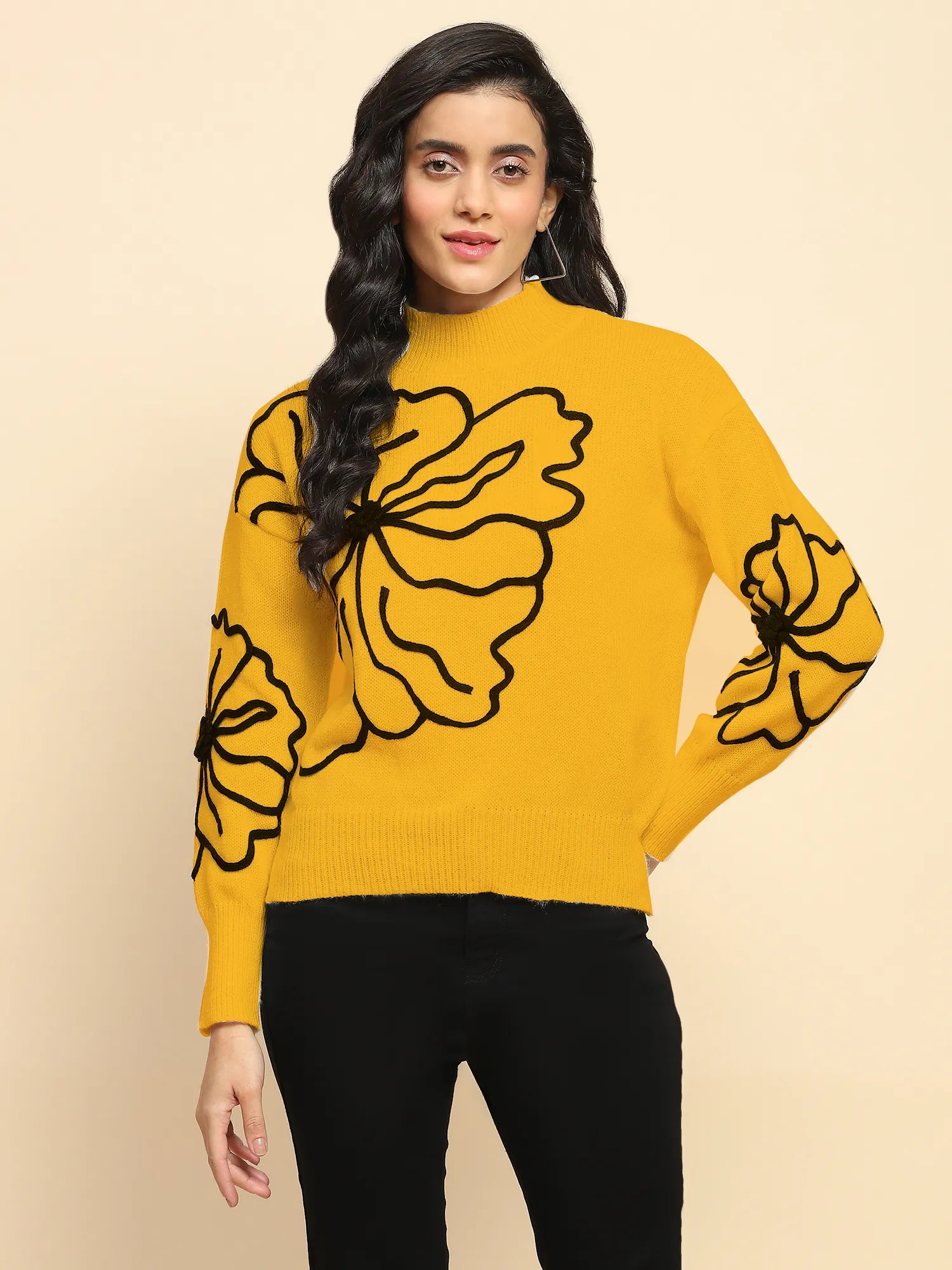 Mango Polyester Blend Regular Fit Pullover For Women