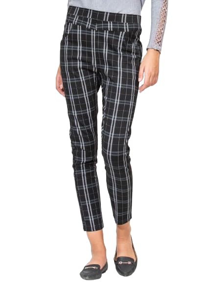 Women High-Rise Black Checked Stretchable Jegging