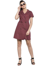 Women Maroon Above Knee Length Dress