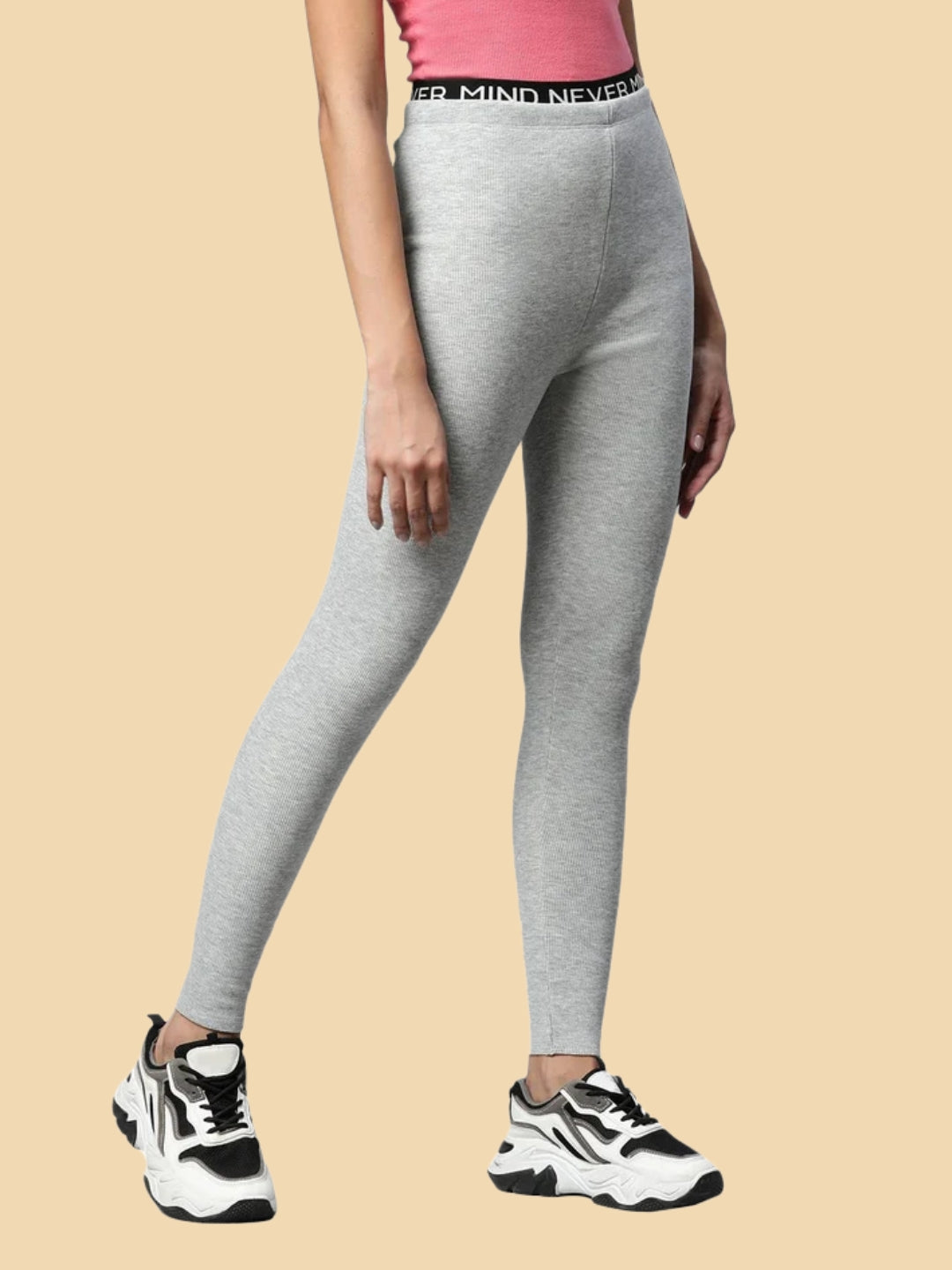 Grey Slim Fit Stretchable Fleece Legging for Winter