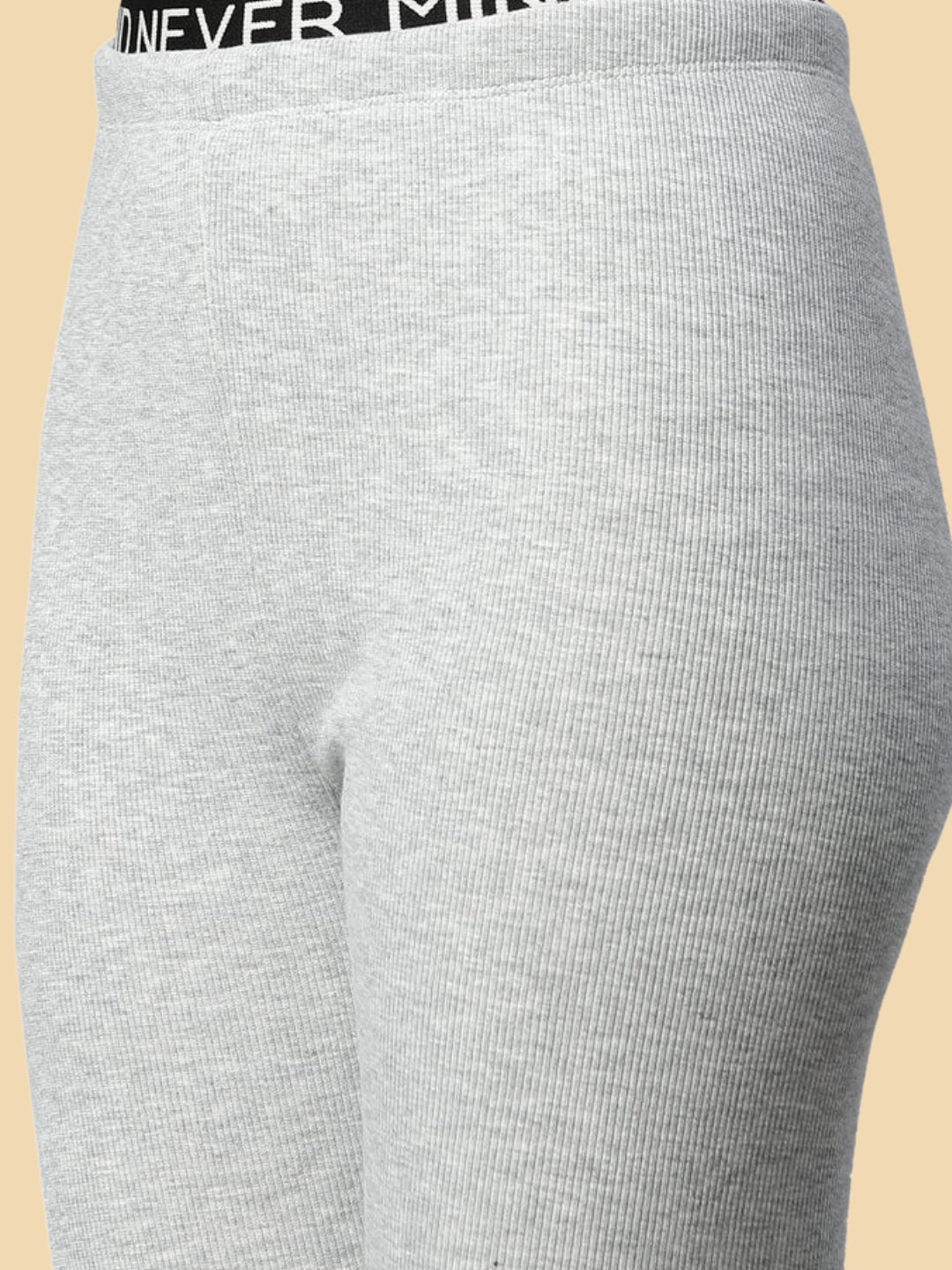 Grey Slim Fit Stretchable Fleece Legging for Winter