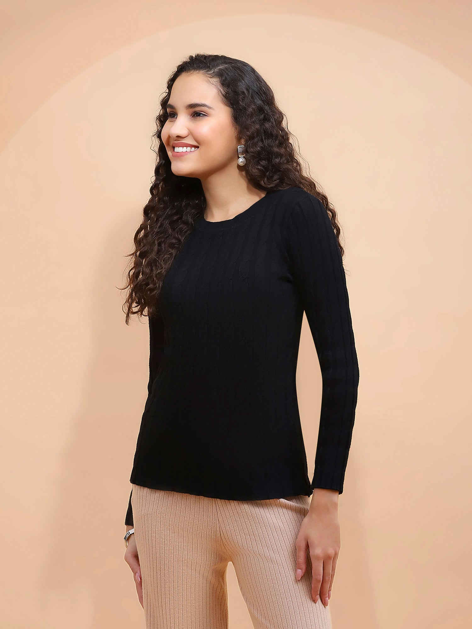 Women Crew Neck Slim Fit Skivvy