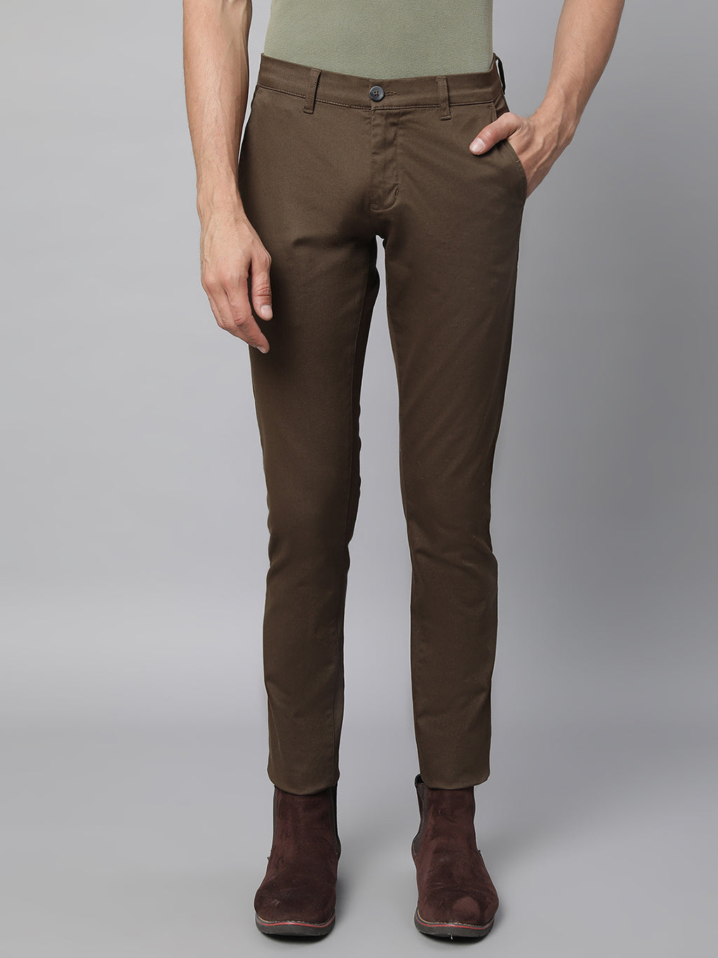 Brown Polyester Trousers