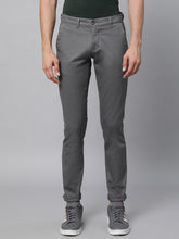 Mens Grey Polyester Solid Trouser