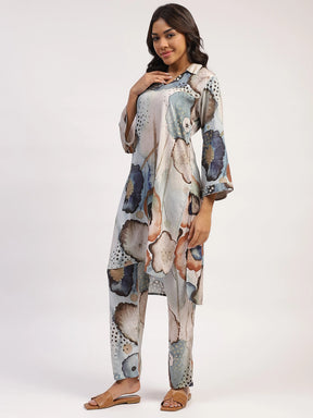 Marble  Abstract Print Rayon Kurta Set