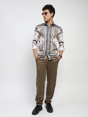 Multi Abstract print & Animal Print Cotton Regular Fit Shirt