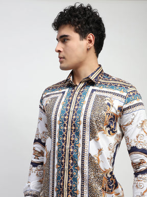 Multi Abstract print & Animal Print Cotton Regular Fit Shirt