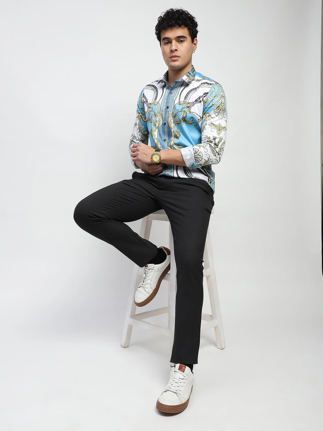 Sky Abstract print Cotton Regular Fit Shirt