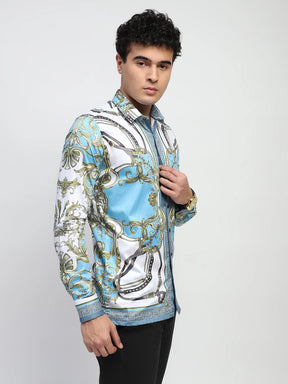 Sky Abstract print Cotton Regular Fit Shirt