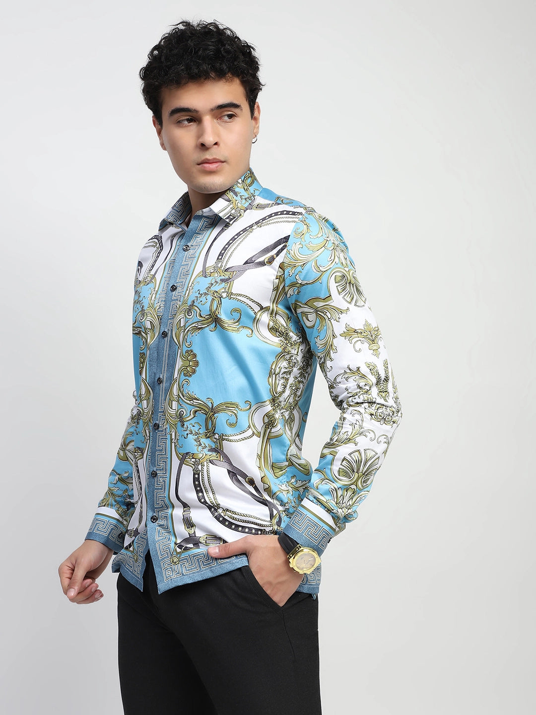 Sky Abstract print Cotton Regular Fit Shirt