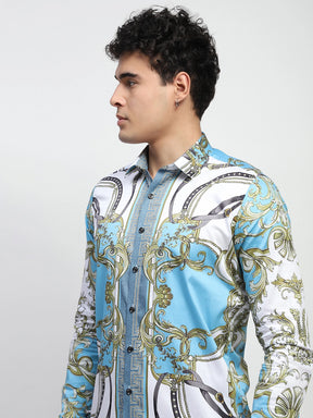 Sky Abstract print Cotton Regular Fit Shirt