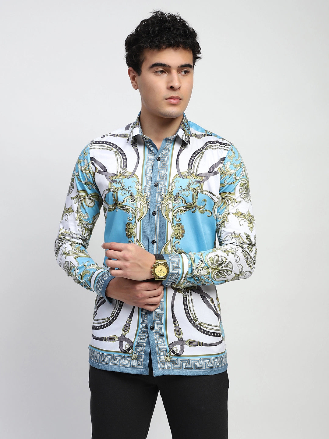 Sky Abstract print Cotton Regular Fit Shirt