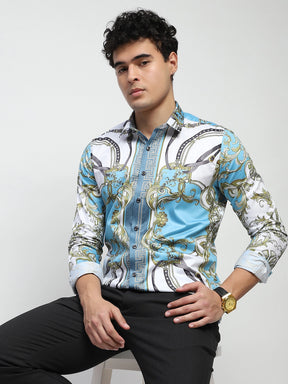 Sky Abstract print Cotton Regular Fit Shirt