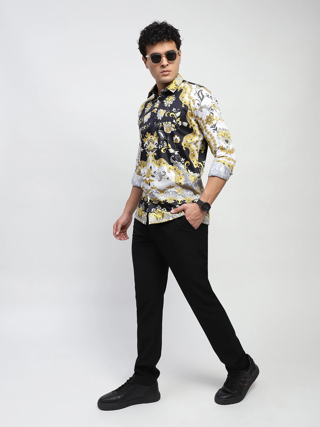 Multi Tropical print Cotton Regular Fit Shirt