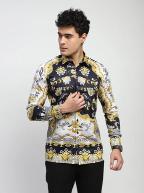 Multi Tropical print Cotton Regular Fit Shirt