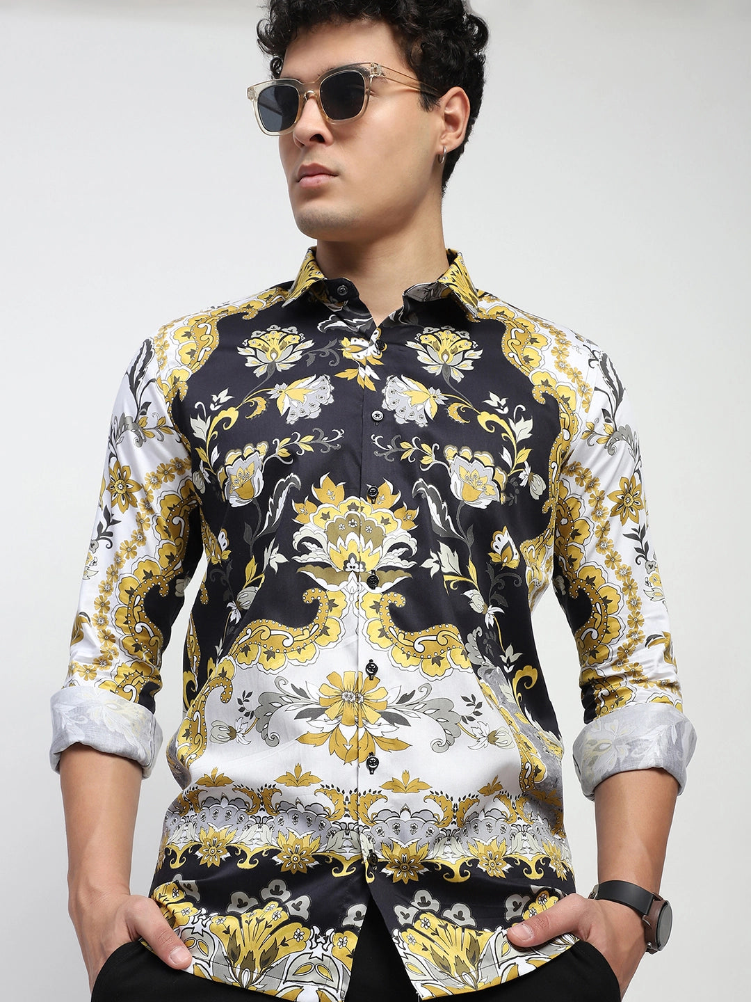 Multi Tropical print Cotton Regular Fit Shirt