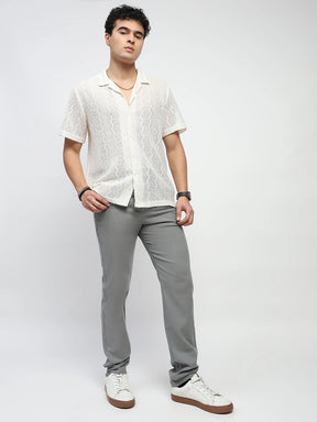 Light Pista Solid Cotton Regular Fit Trouser