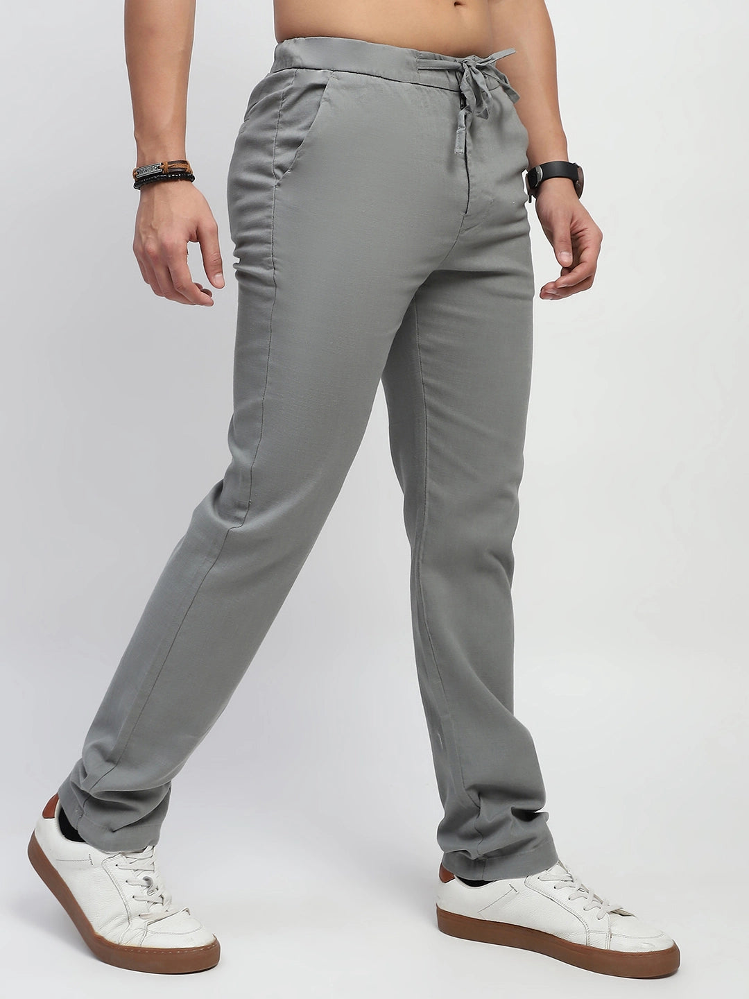 Light Pista Solid Cotton Regular Fit Trouser