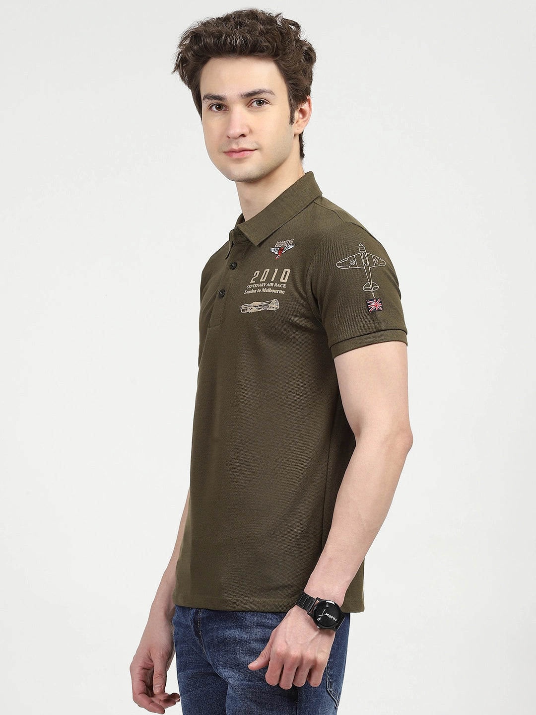 Olive Cotton Polo T-shirt