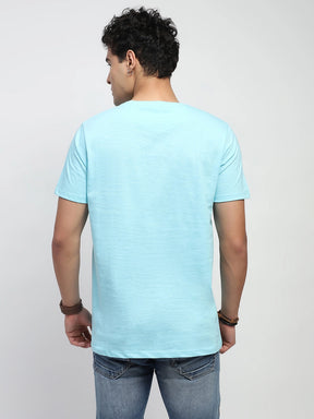 Aqua Graphic Print Cotton Regular Fit T-Shirt