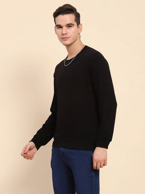 Black Acrylic Blend Ultra Light Winter Wear Sweatshirt