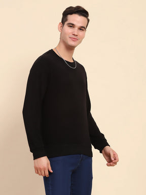 Black Acrylic Blend Ultra Light Winter Wear Sweatshirt