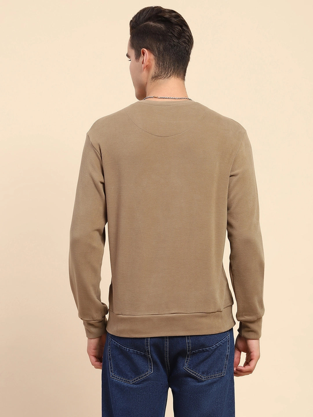 Mud Brown Acrylic Blend Ultra Light Winter Wear Sweatshirt