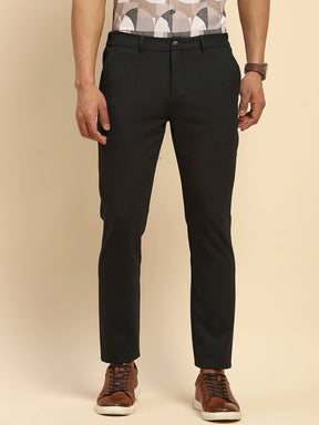 Coal Cotton Blend Relaxed Fit Trouser For Men