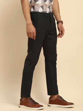 Coal Cotton Blend Relaxed Fit Trouser For Men