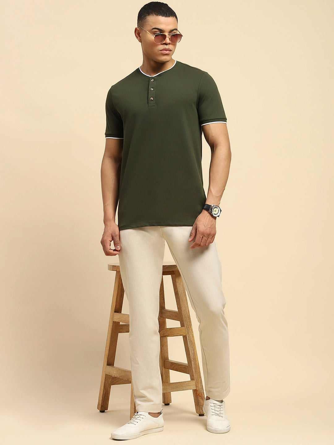 Sable Cotton Blend Relaxed Fit Trouser For Men