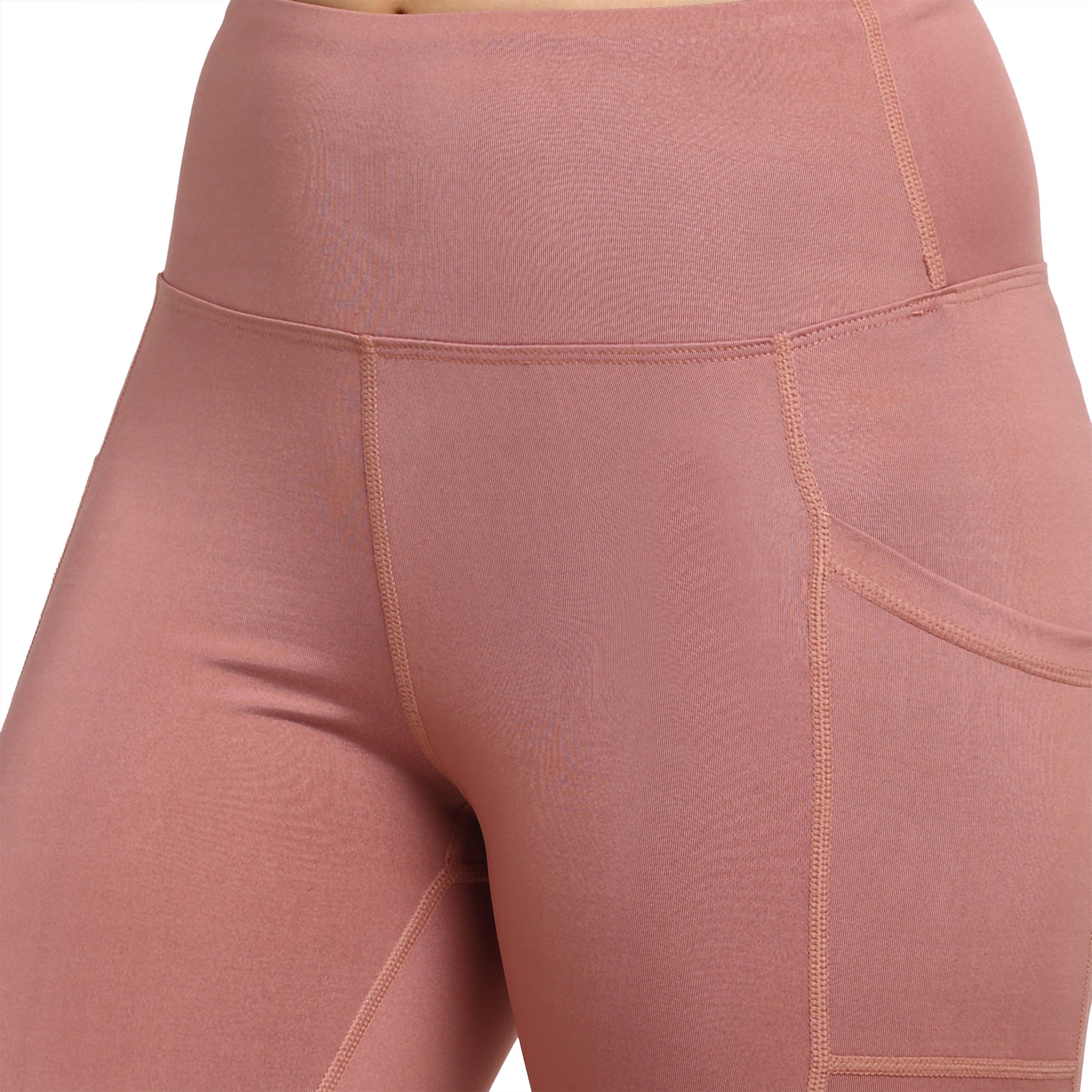 Dusty Pink Polyester Blend Regular Fit Legging For Women