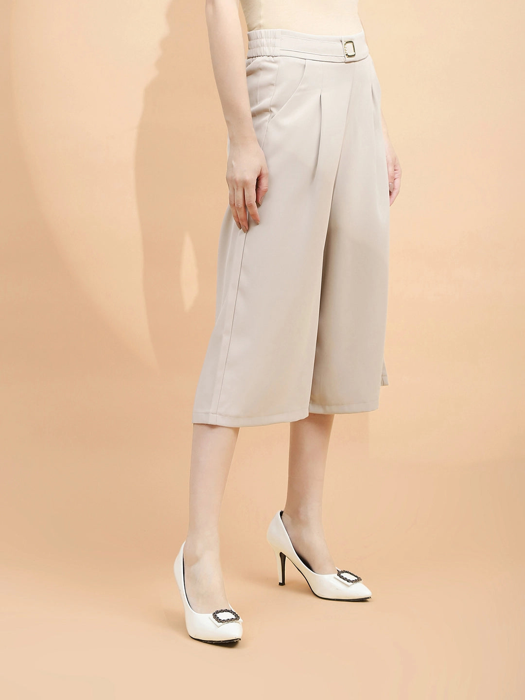 Mouse Polyester Blend Loose Fit Culottes For Women