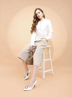 Mouse Polyester Blend Loose Fit Culottes For Women