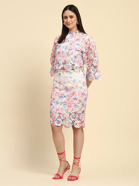 Multicolor Embroidered Cotton Regular Fit Co-ord Sets