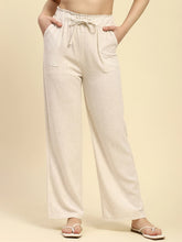 Natural Solid Cotton Linen Relaxed Fit Lower