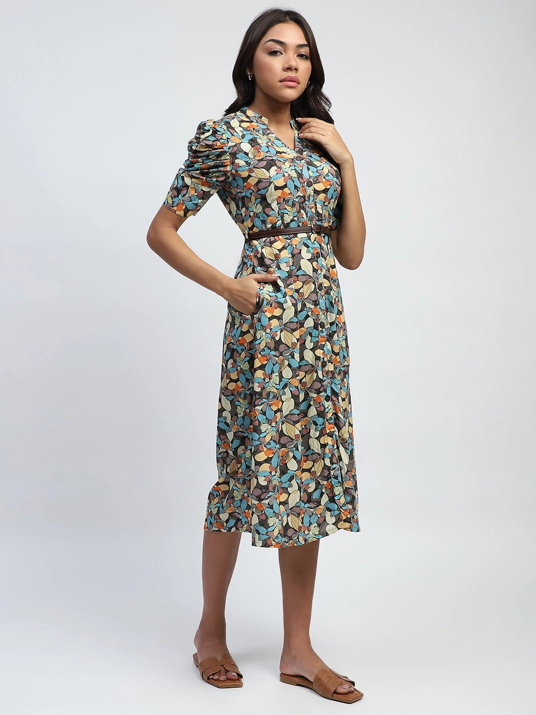 New Multi Digital Print Modal Rayon Regular Fit Dress