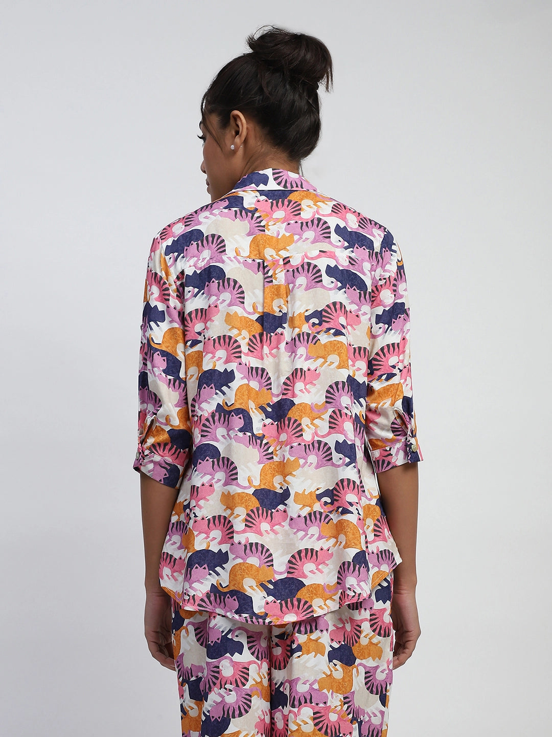 Multi Digital Print Rayon Loose Fit Shirt