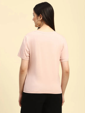 Pink Embroidered Cotton Relaxed Fit Top