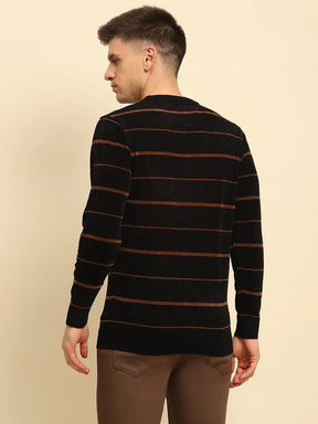 Black Velvet Blend Striped Regular Fit Pullover