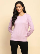 Lilac Viscose Blend Regular Fit Pullover For Women